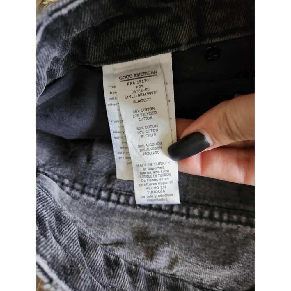 Good American Jeans Size 15 Good Boy Frayed Outseam Straight Leg Gray NWT - Picture 3 of 7